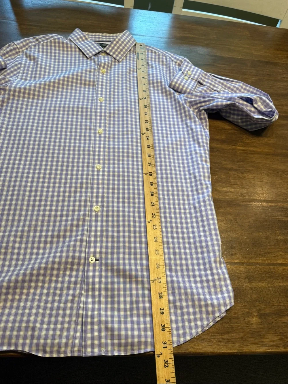 Banana Republic Men’s Purple White Plaid Long Sleeve Button Up Shirt SZ L Preppy